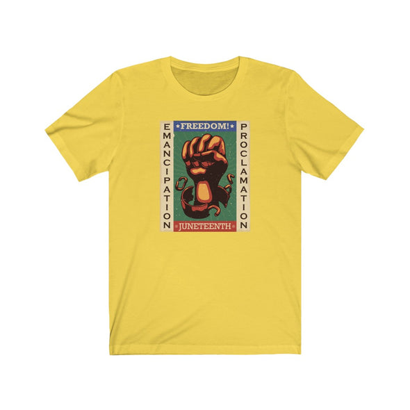 Breaking Chains Juneteenth Tee Black Red White or Yellow