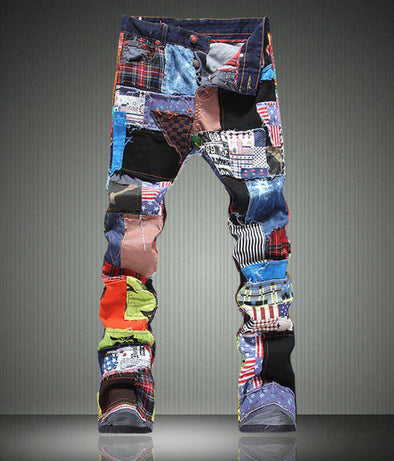 Patchwork Spliced Denim Jeans