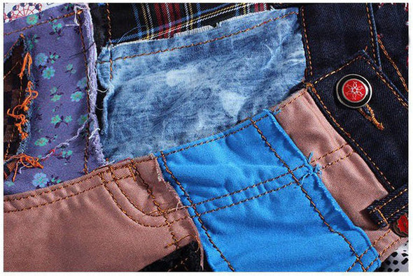 Patchwork Spliced Denim Jeans