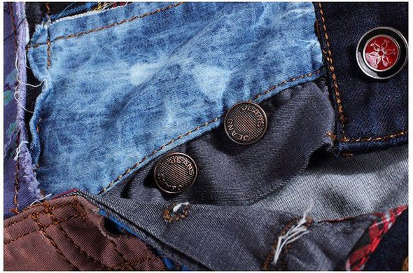 Patchwork Spliced Denim Jeans