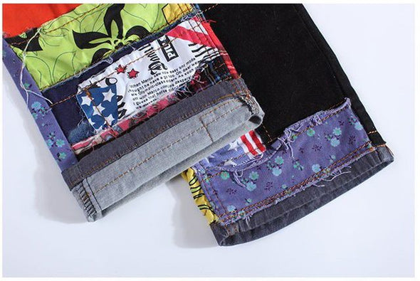 Patchwork Spliced Denim Jeans