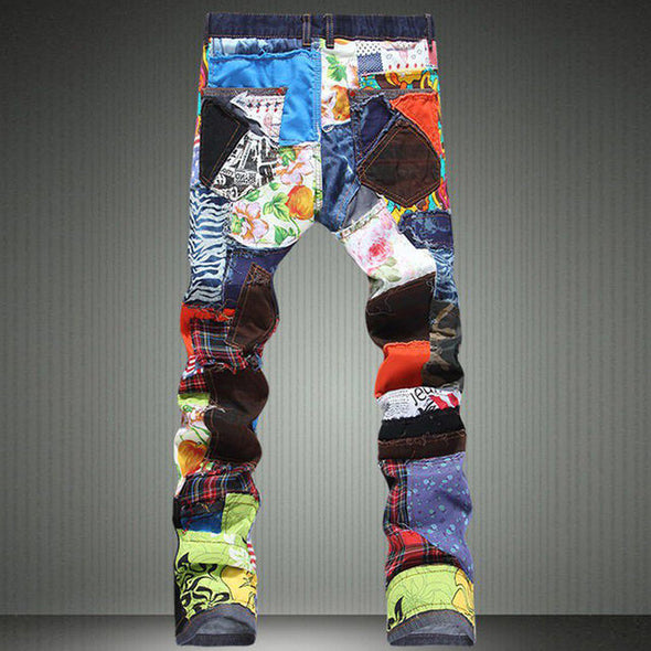 Patchwork Spliced Denim Jeans