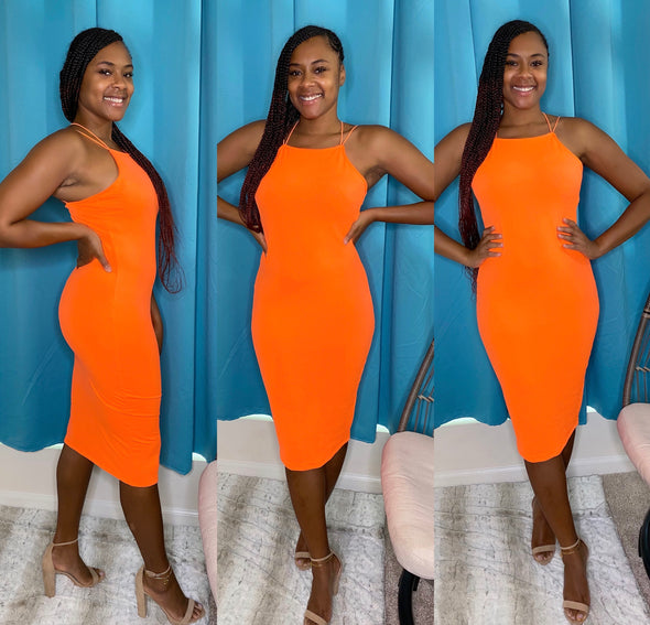 Orange Bodycon Dress